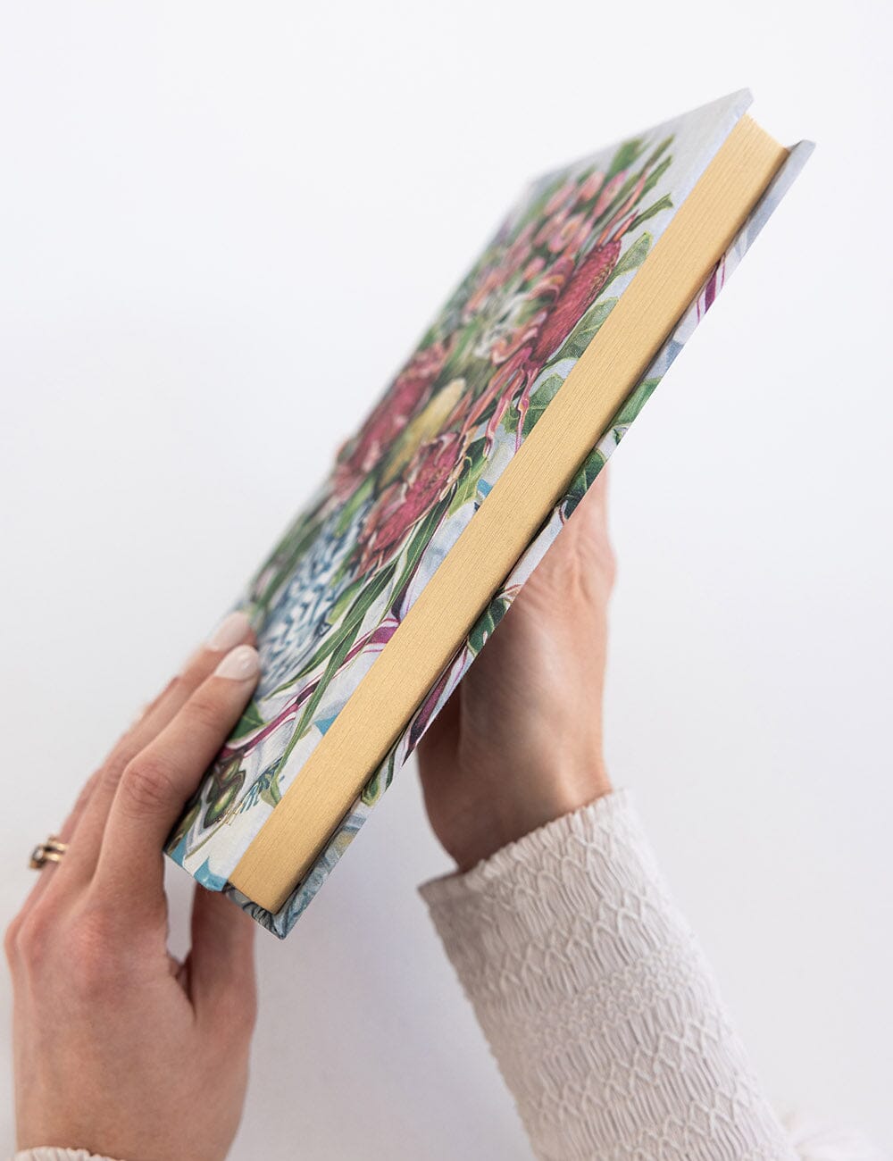 Linen Bound Journal Lined - Waratah In Blue