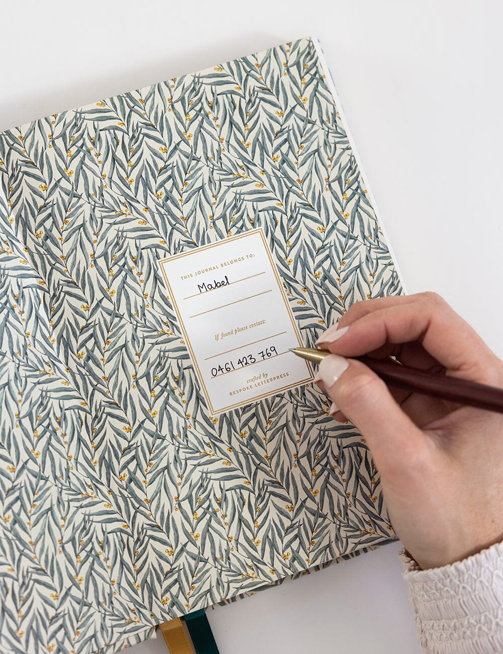 Linen Bound Journal - Golden Wattle (Lined) Journals Bespoke Letterpress 