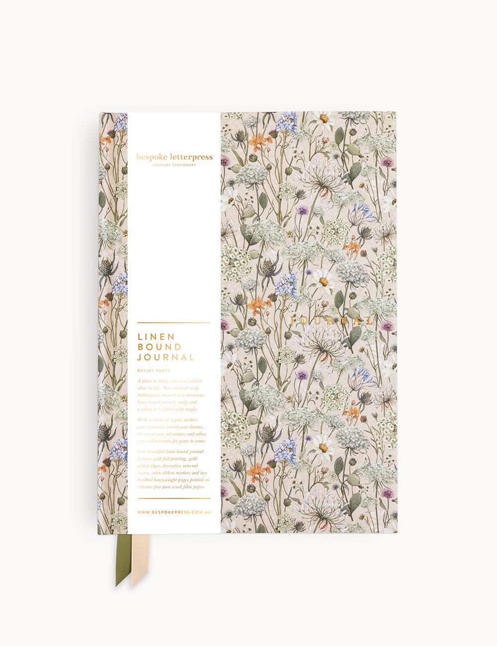 Linen Bound Journal - Willowmere (Bullet) Journals Bespoke Letterpress 