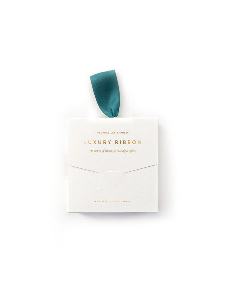 Teal Luxury Satin Ribbon - 10 metres Satin Ribbon Bespoke Letterpress 
