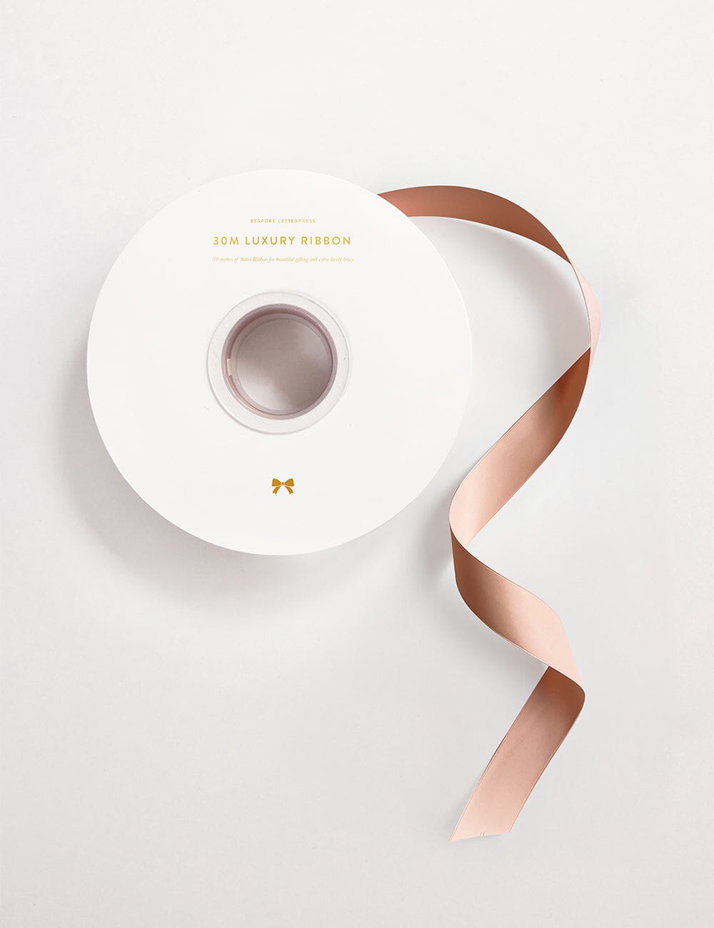 Peach Luxury Satin Ribbon - 30 metres Satin Ribbon Bespoke Letterpress 