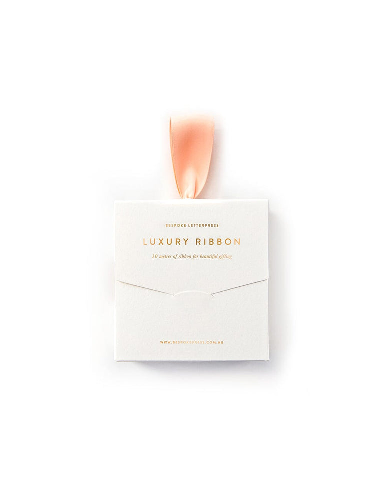 Peach Luxury Satin Ribbon - 10 metres Satin Ribbon Bespoke Letterpress 