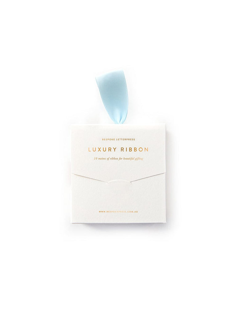 Sky Blue Luxury Satin Ribbon - 10 metres Satin Ribbon Bespoke Letterpress 