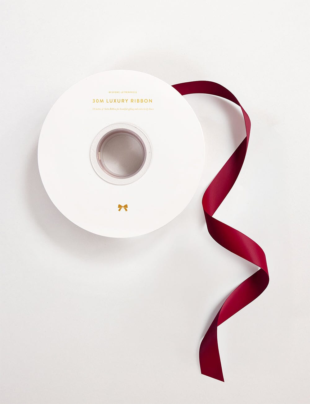 Red Luxury Satin Ribbon - 30 metres Satin Ribbon Bespoke Letterpress 