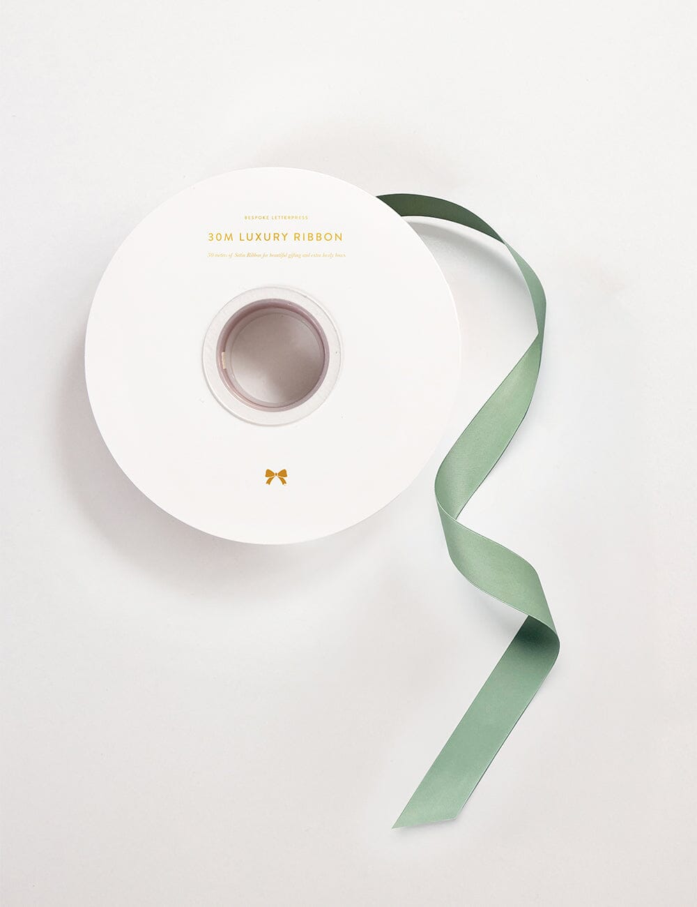 Sage Luxury Satin Ribbon - 30 metres Satin Ribbon Bespoke Letterpress 