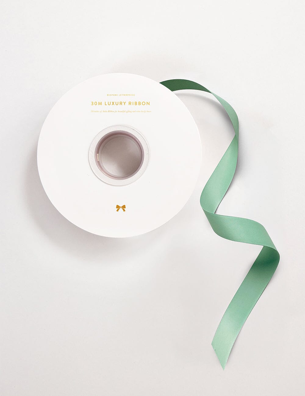 Mineral Green Luxury Satin Ribbon - 30 metres Satin Ribbon Bespoke Letterpress 