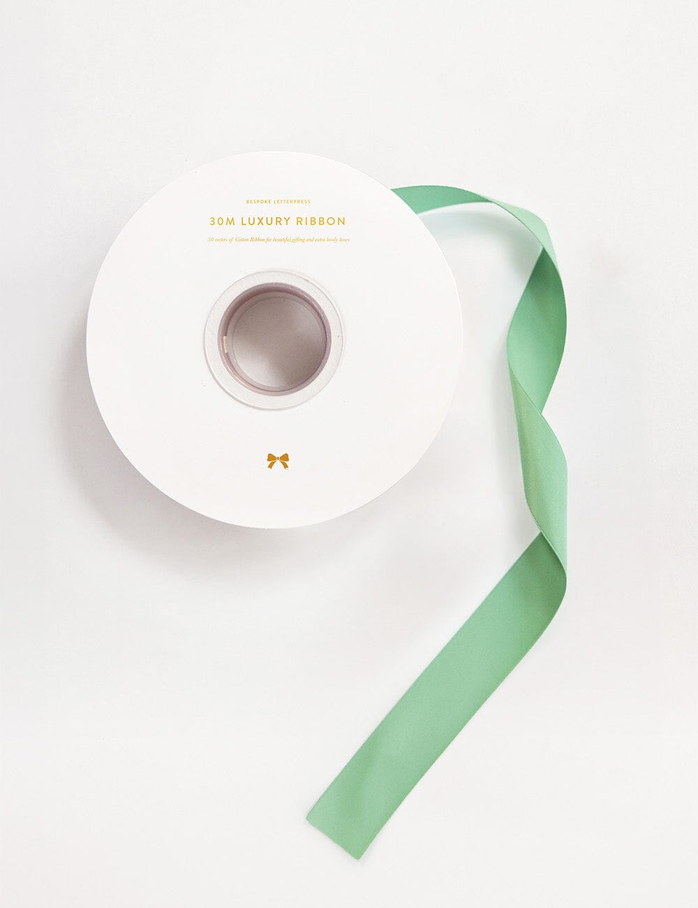 Mineral Green Luxury Satin Ribbon - 30 metres Satin Ribbon Bespoke Letterpress 
