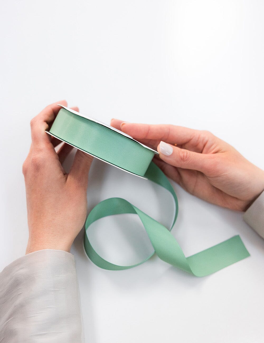 Mineral Green Luxury Satin Ribbon - 30 metres