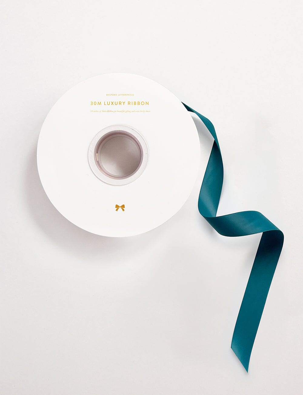 Teal Luxury Satin Ribbon - 30 metres Satin Ribbon Bespoke Letterpress 