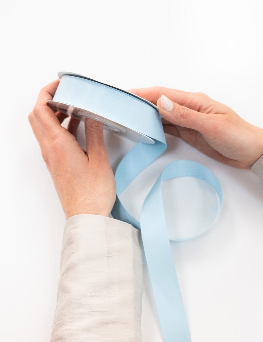 Sky Blue Luxury Satin Ribbon - 30 metres Satin Ribbon Bespoke Letterpress 