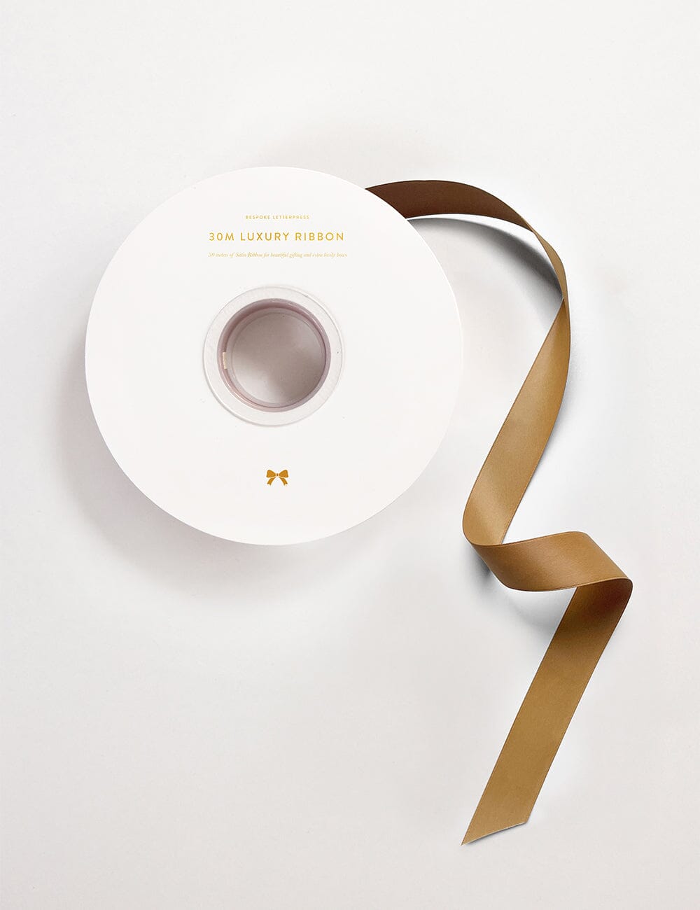 Pale Gold Luxury Satin Ribbon - 30 metres Satin Ribbon Bespoke Letterpress 