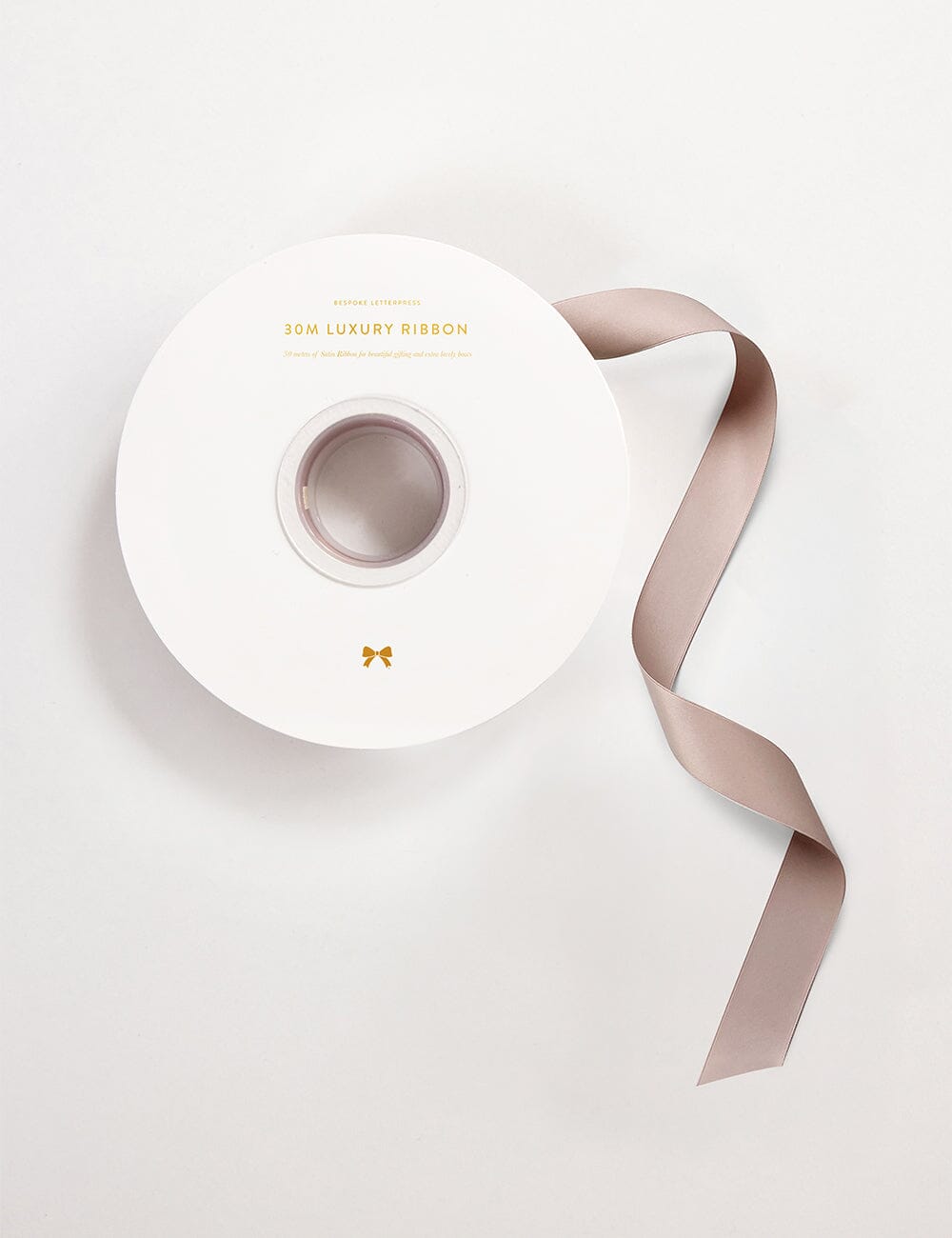Nude Luxury Satin Ribbon - 30 meters Satin Ribbon Bespoke Letterpress 