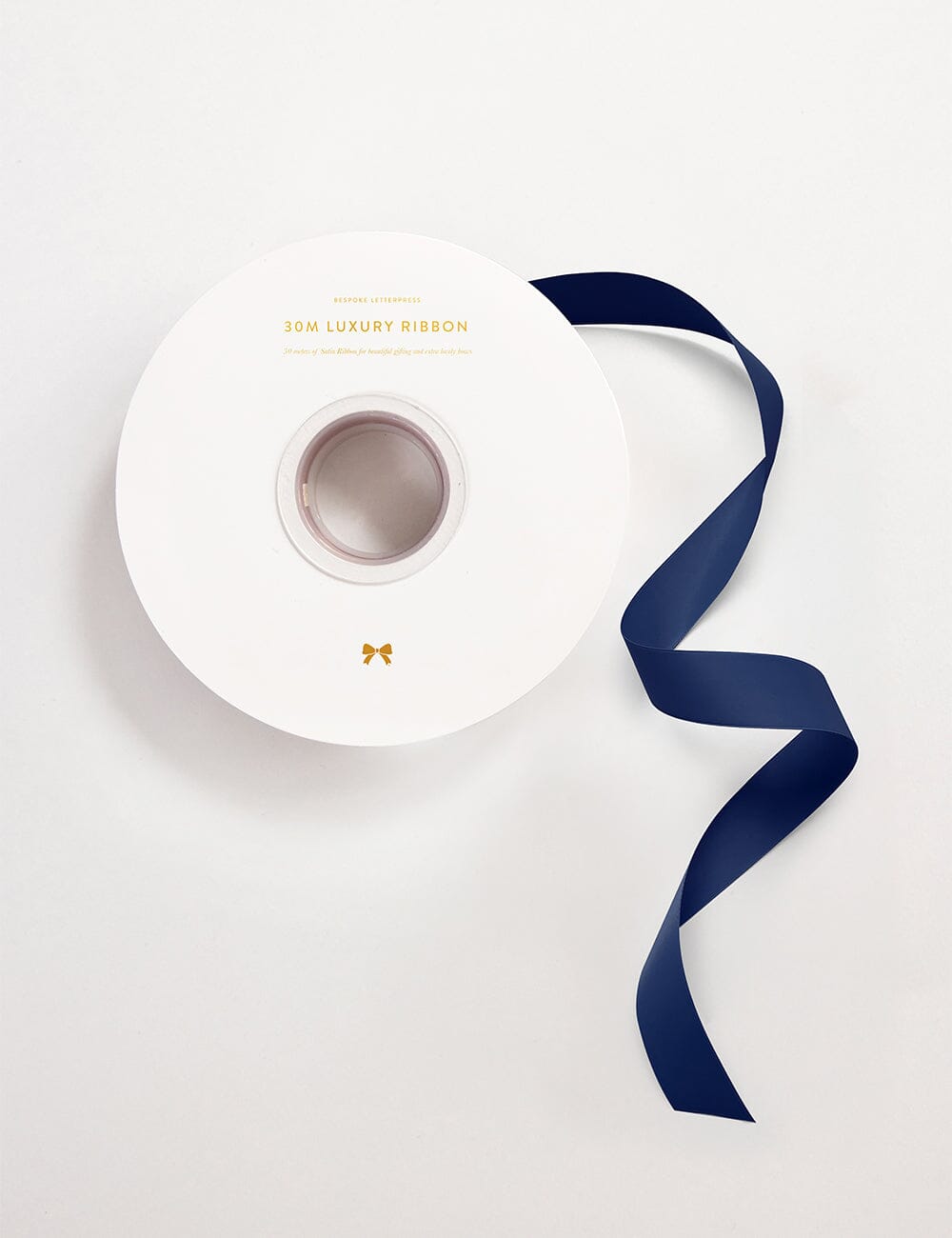Navy Luxury Satin Ribbon - 30 meters Satin Ribbon Bespoke Letterpress 