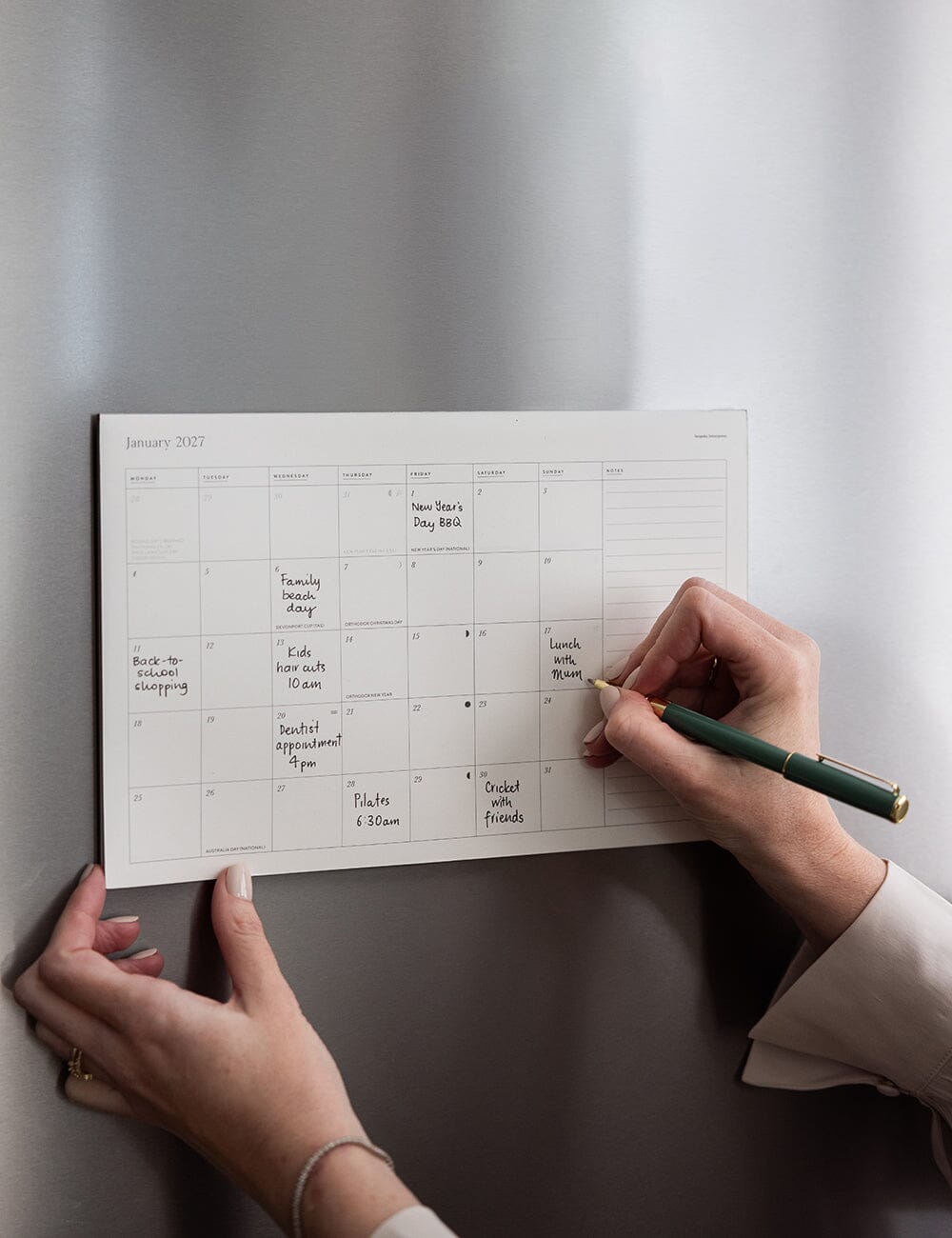 2027 Monthly Fridge Magnetic Calendar