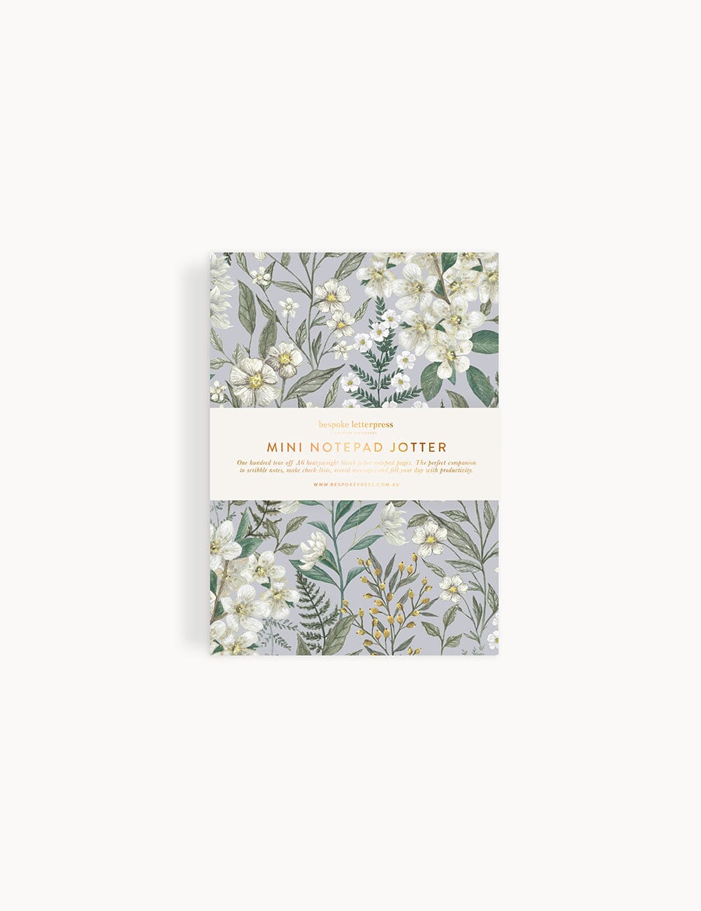 Ivory Garden Notepad Mini Jotter Jotters Bespoke Letterpress 