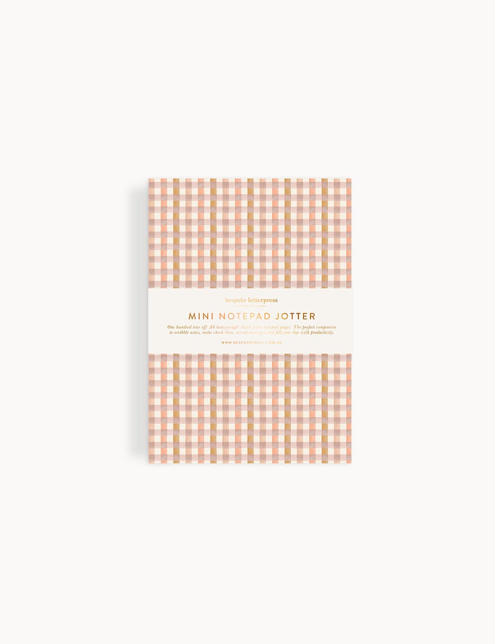 Mini Primrose Gingham Jotter Jotters Bespoke Letterpress 