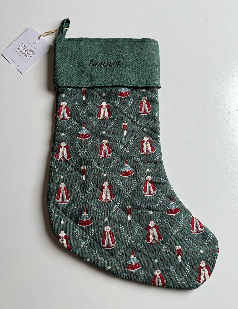 SECONDS - Mr & Mrs Claus Christmas Stocking - Connor Christmas Stocking Bespoke Letterpress 
