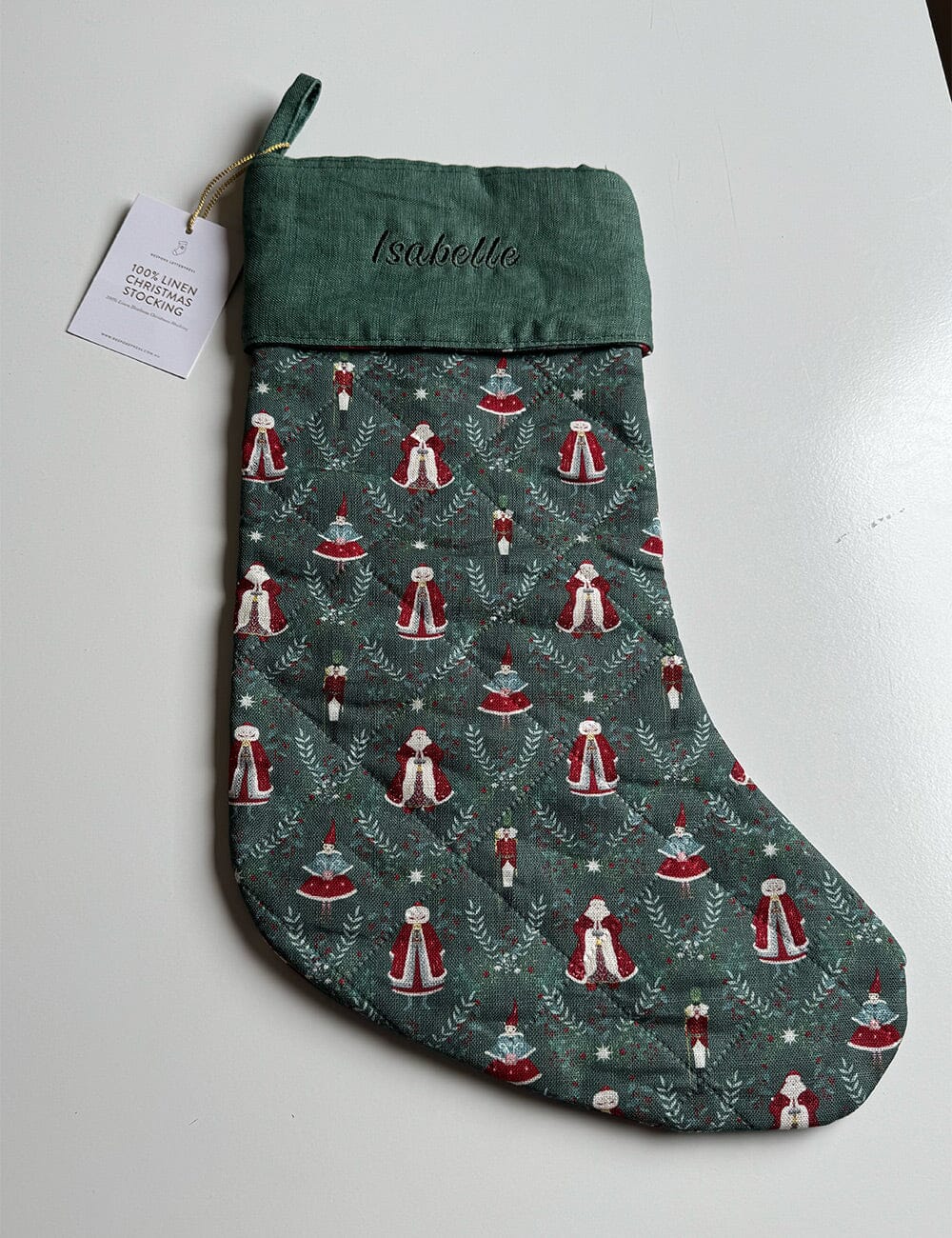 SECONDS - Mr & Mrs Claus Christmas Stocking - Isabelle Christmas Stocking Bespoke Letterpress 