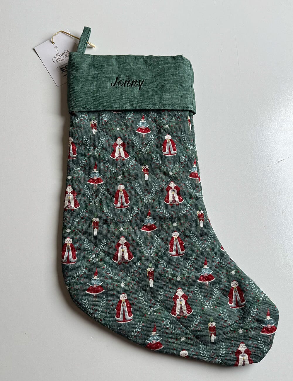 SECONDS - Mr & Mrs Claus Christmas Stocking - Jenny Christmas Stocking Bespoke Letterpress 