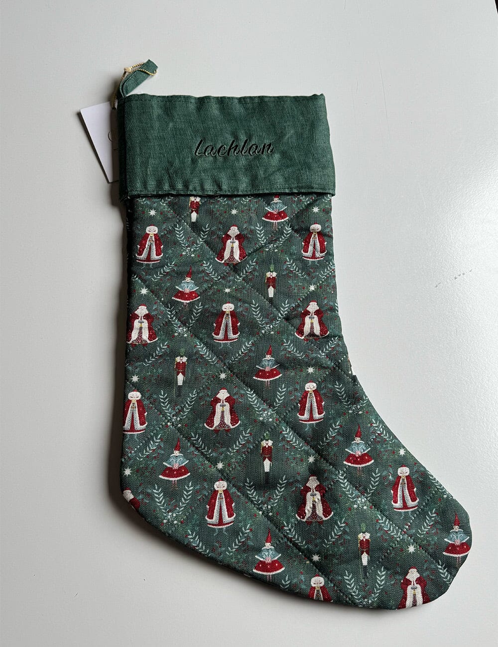 SECONDS - Mr & Mrs Claus Christmas Stocking - Lachlan Christmas Stocking Bespoke Letterpress 