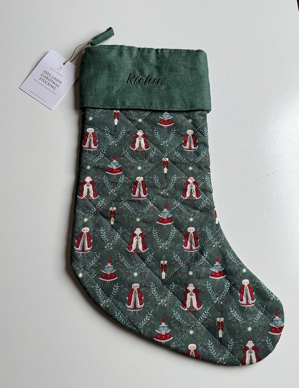 SECONDS - Mr & Mrs Claus Christmas Stocking - Richie Christmas Stocking Bespoke Letterpress 