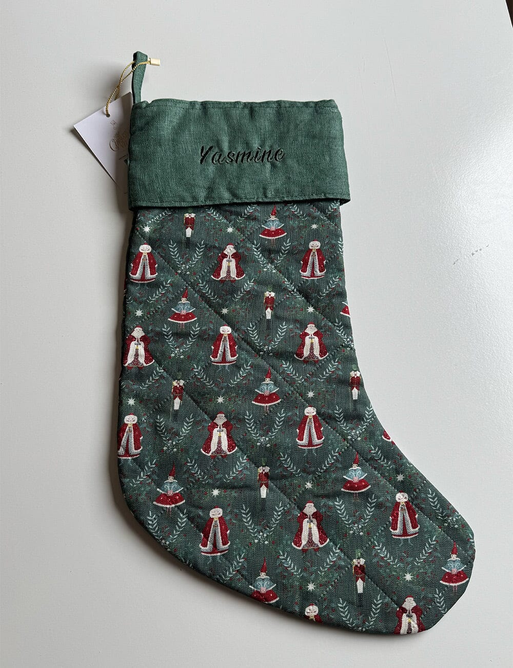 SECONDS - Mr & Mrs Claus Christmas Stocking - Yasmine Christmas Stocking Bespoke Letterpress 