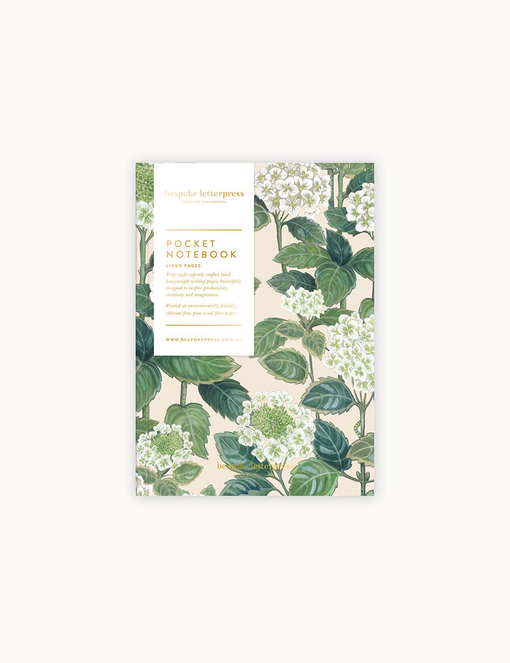 Pocket Notebook - Hydrangea (Lined) Notebooks Bespoke Letterpress 
