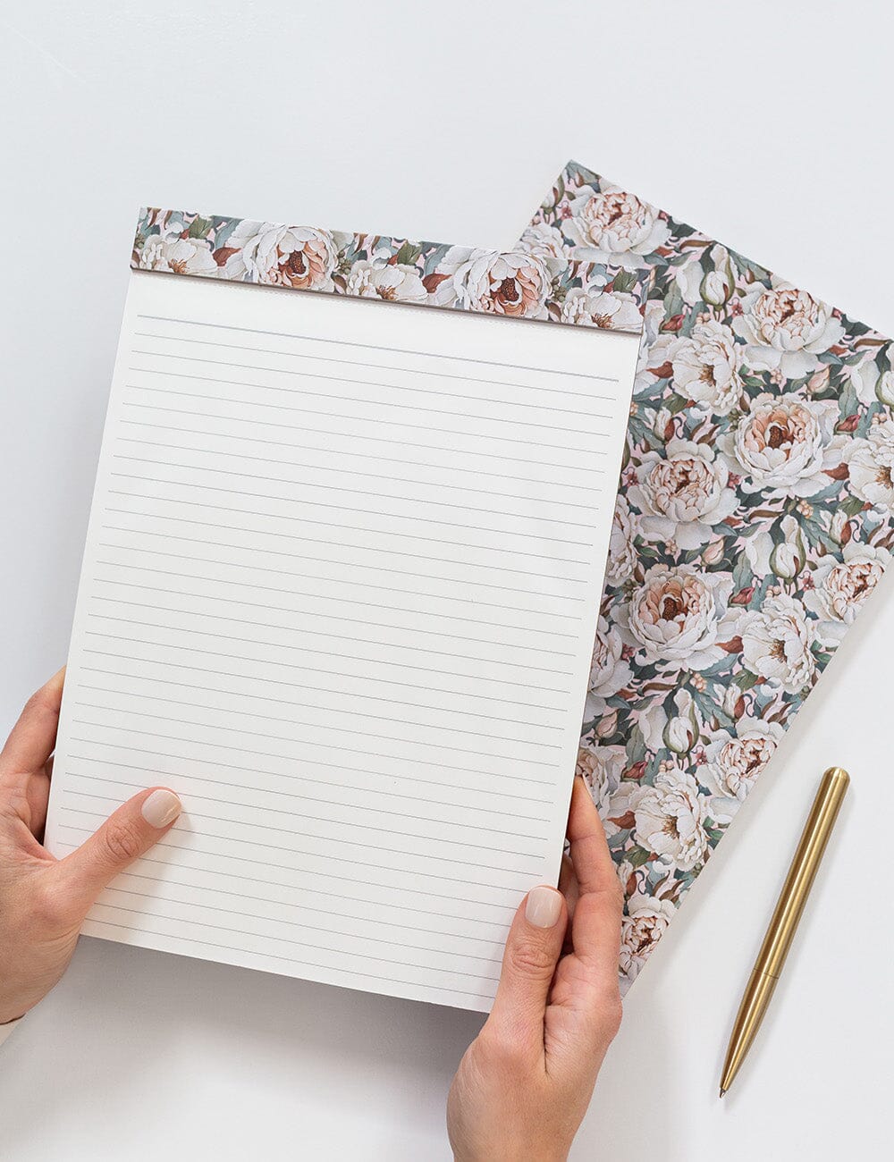 A4 Notepad Lined - Heritage Roses