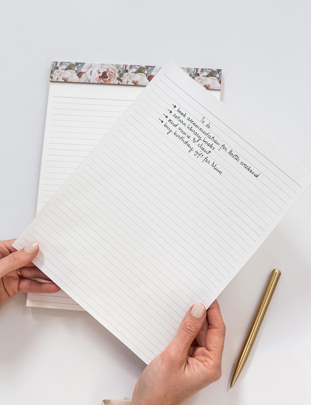 A4 Notepad Lined - Heritage Roses