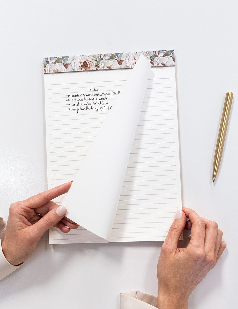 A4 Notepad Lined - Heritage Roses
