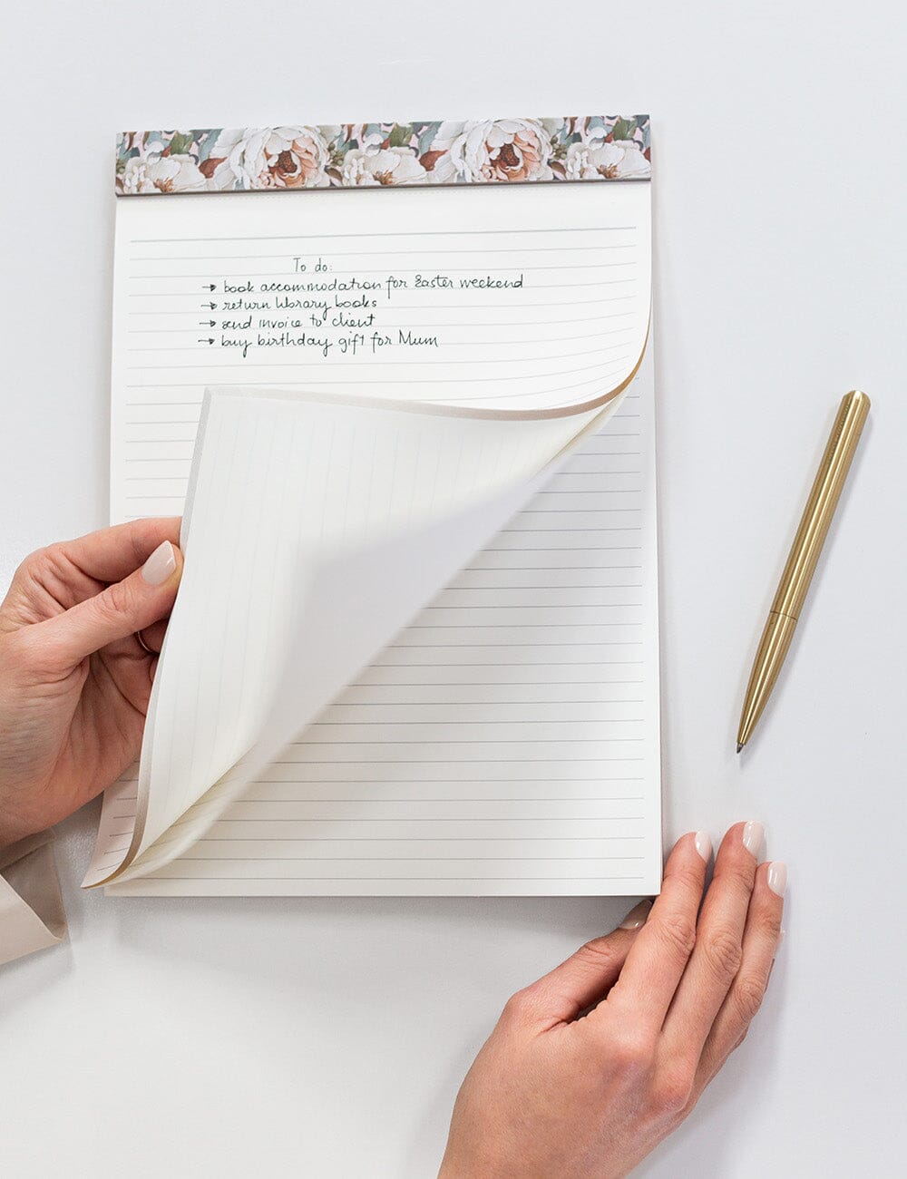 A4 Notepad Lined - Heritage Roses