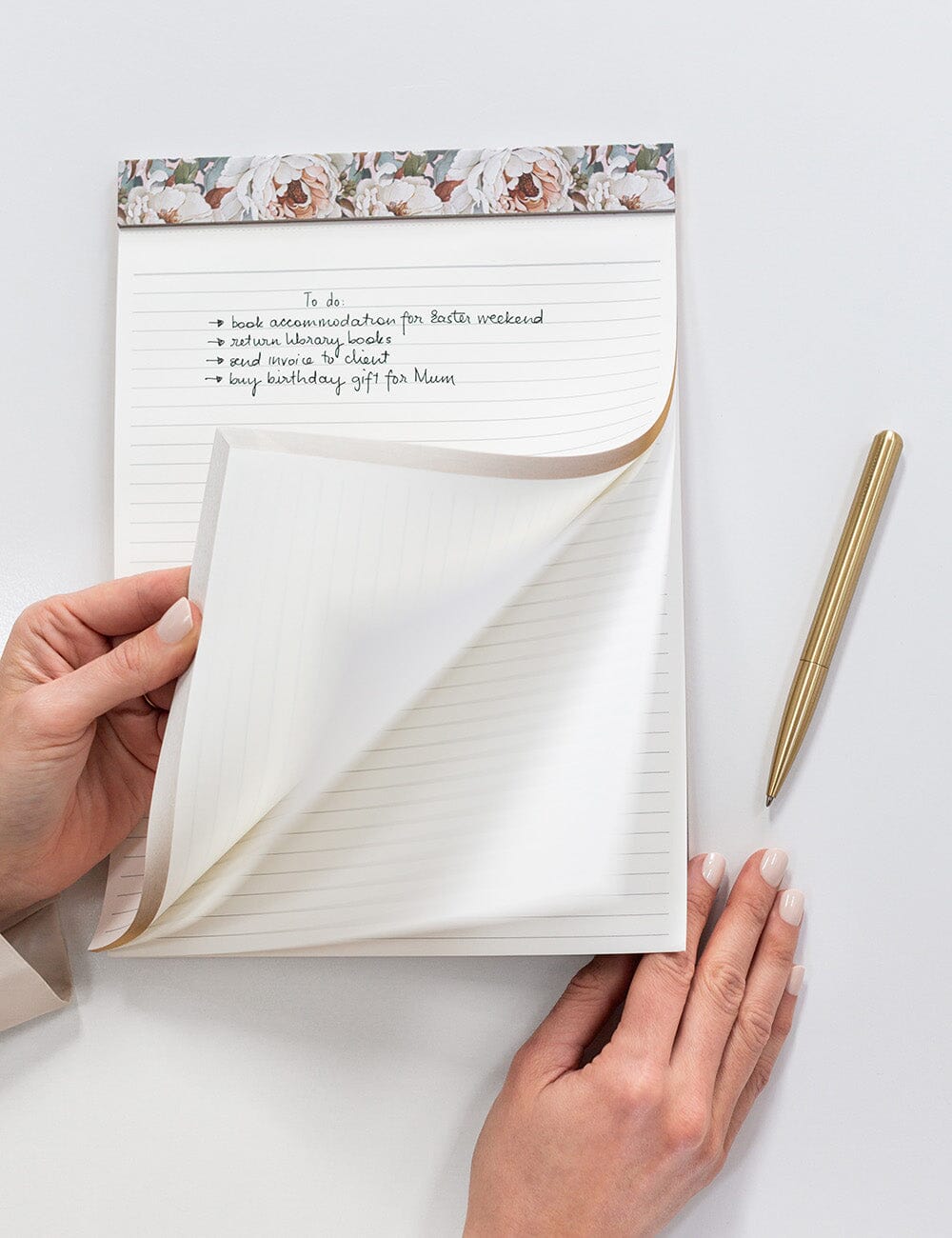 A4 Notepad Lined - Heritage Roses