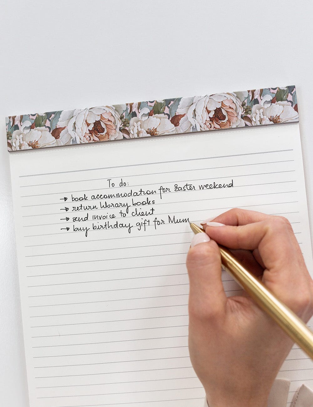 A4 Notepad Lined - Heritage Roses
