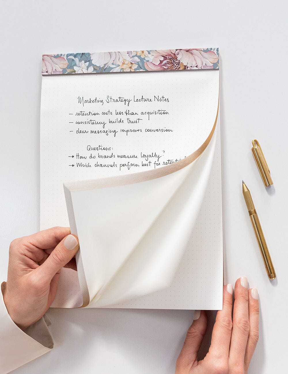 A4 Notepad Grid - Regency Blooms
