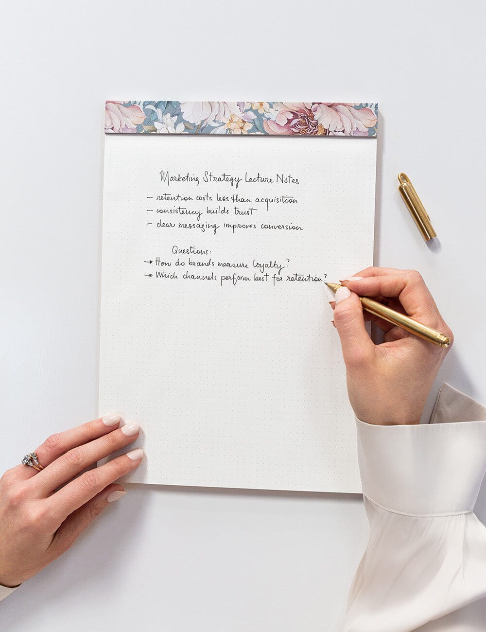 A4 Notepad Grid - Regency Blooms