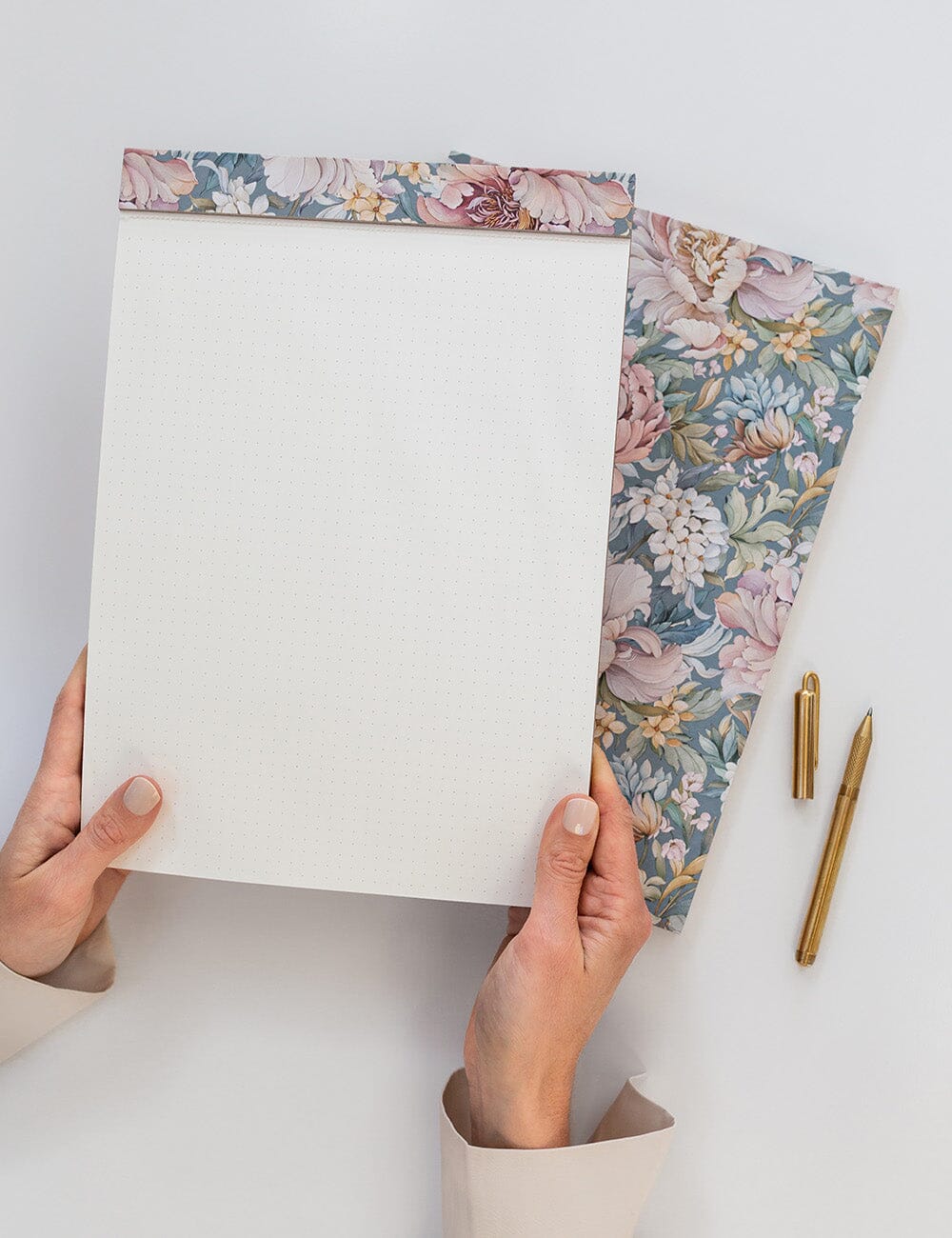 A4 Notepad - Regency Blooms (Grid) Notepads Bespoke Letterpress 