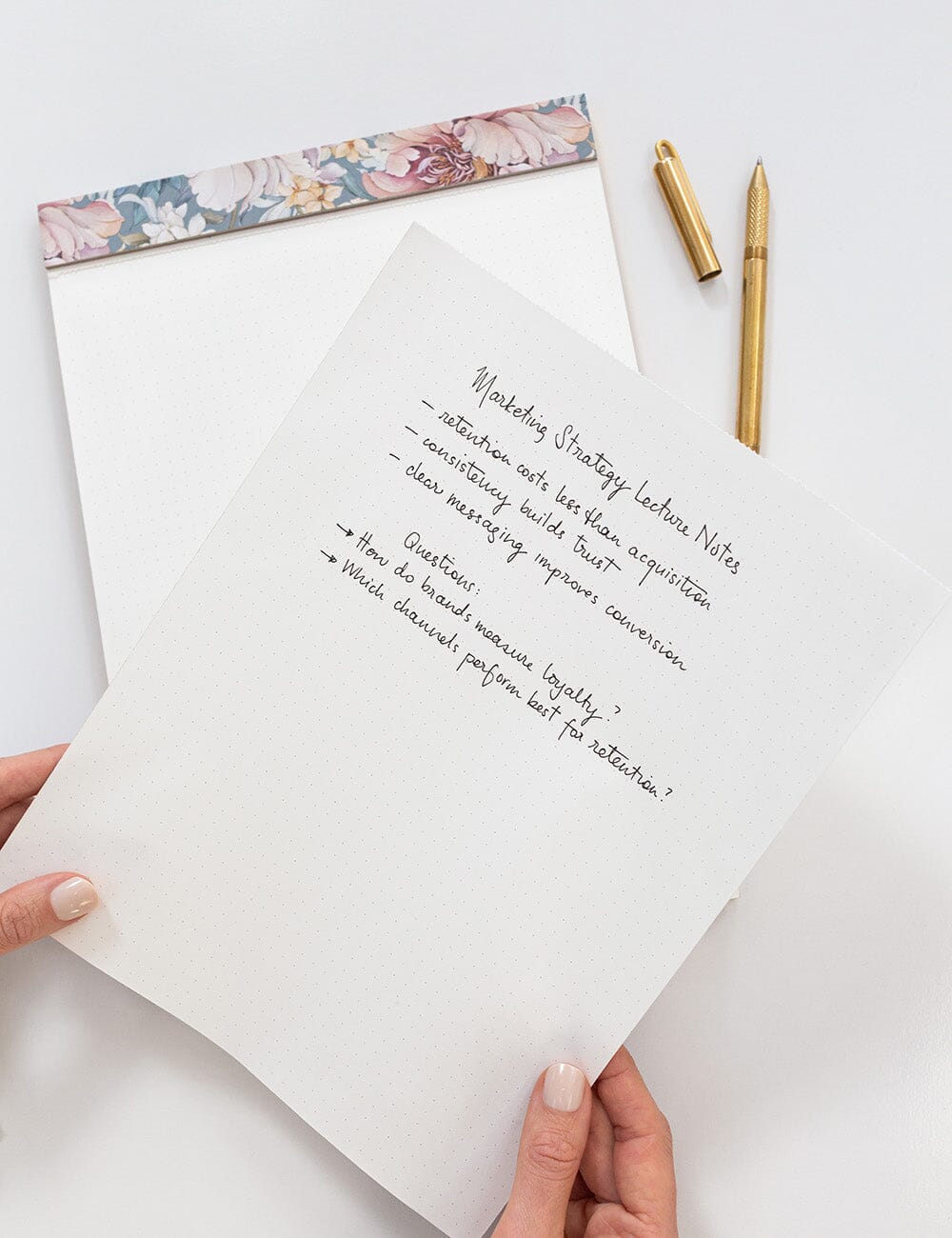 A4 Notepad Grid - Regency Blooms