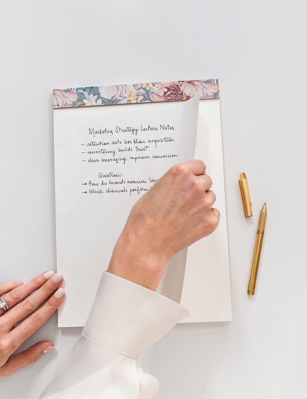 A4 Notepad Grid - Regency Blooms
