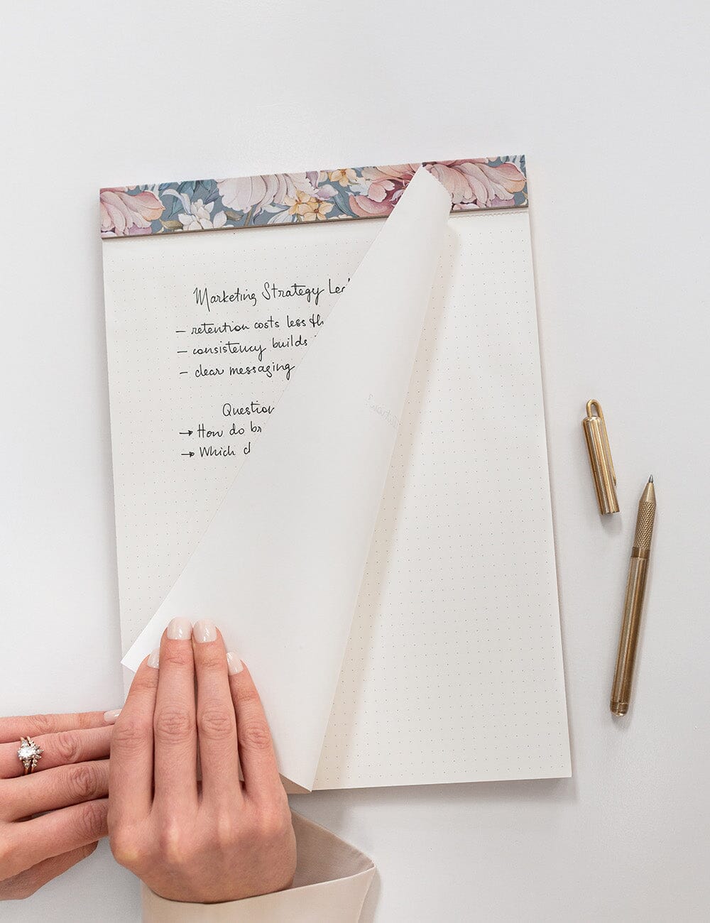 A4 Notepad Grid - Regency Blooms