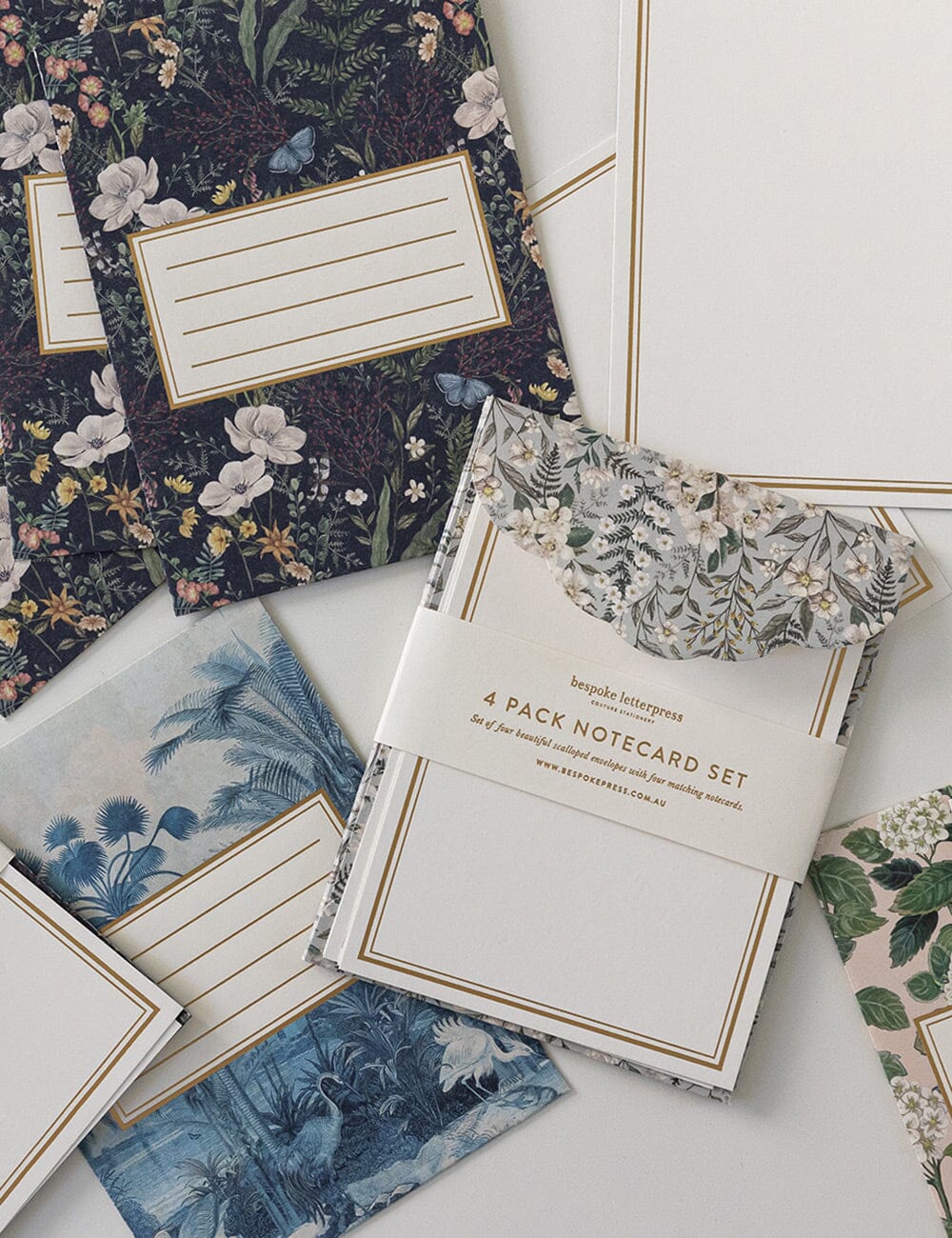 Ivory Garden 4pk Notecard Set