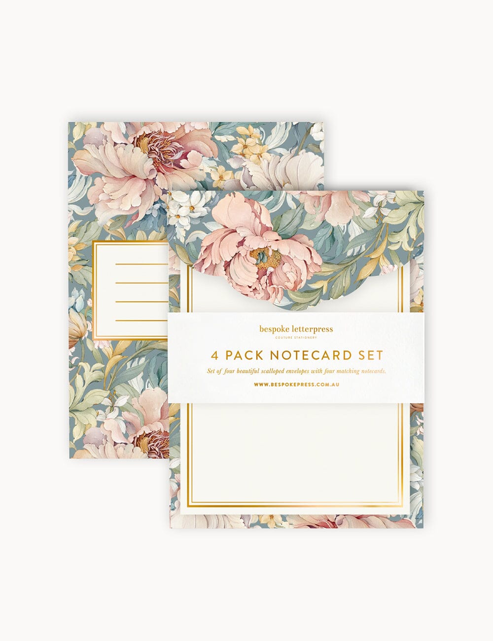 Regency Blooms 4pk Notecard Set