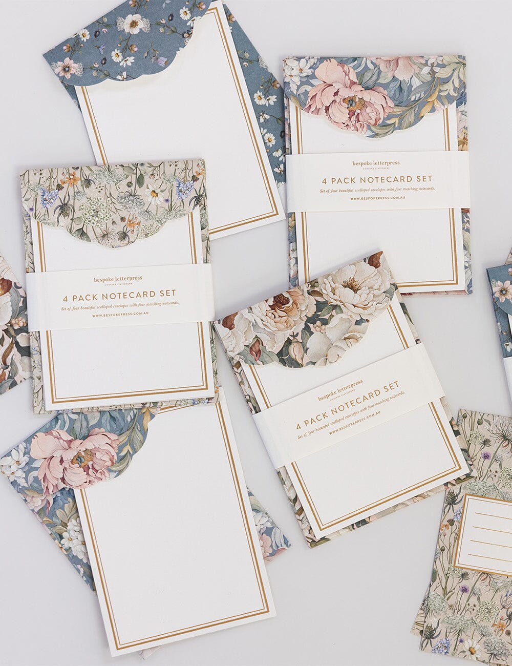 Regency Blooms 4pk Notecard Set