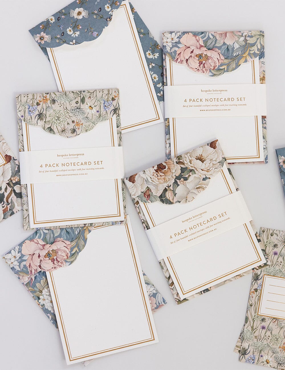 Heritage Roses 4pk Notecard Set