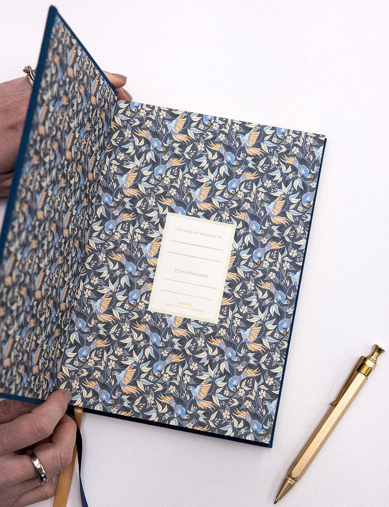 Linen Bound Journal - Navy (Bullet Journal) Journals Bespoke Letterpress 