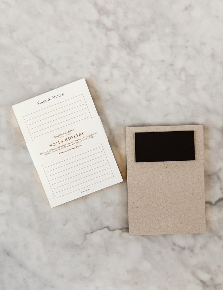 Gift Set - Fridge Magnetic Notepads Notebooks Bespoke Letterpress 
