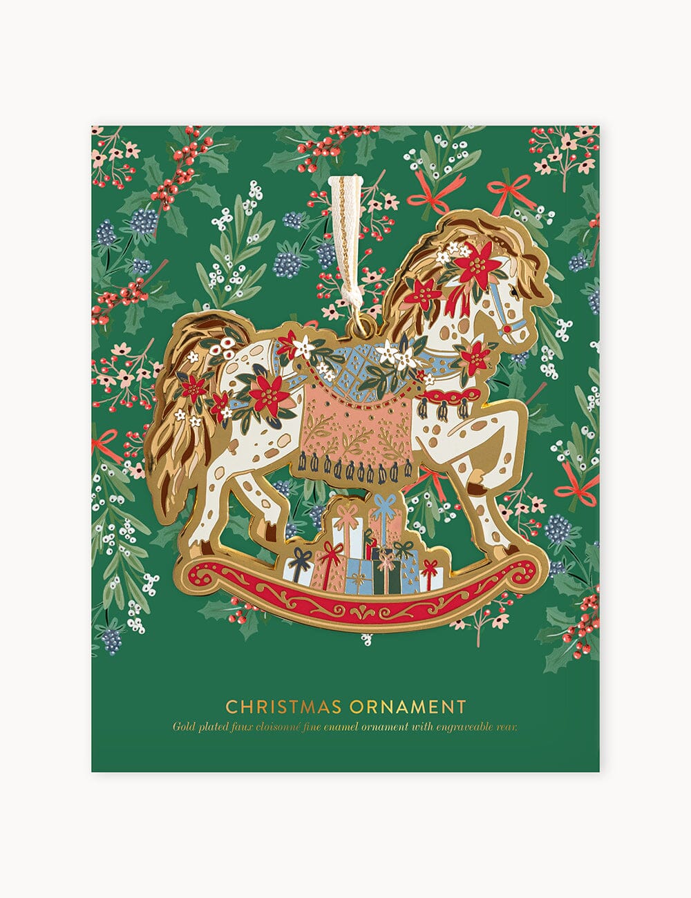 Fine Enamel Christmas Ornament - Rocking Horse