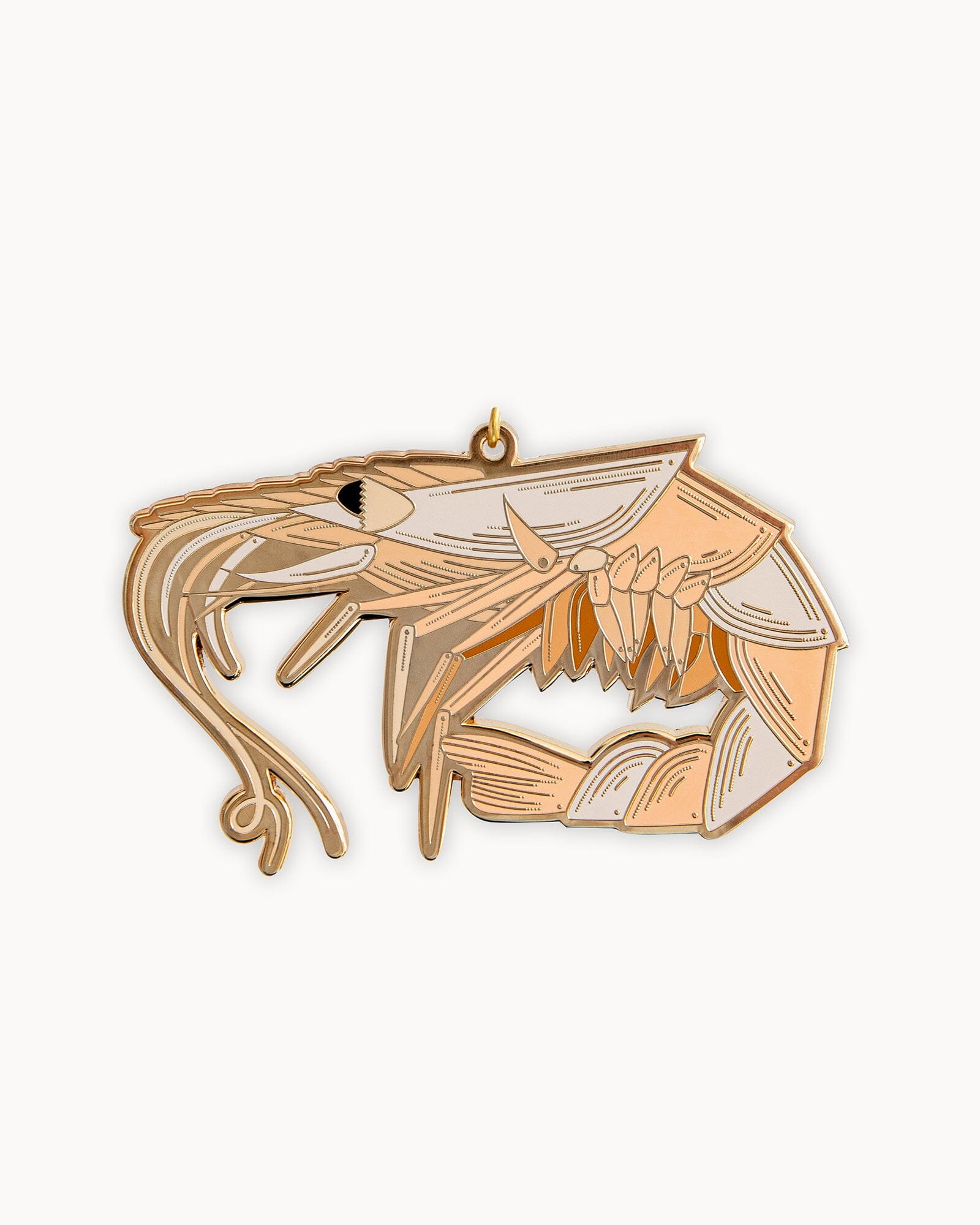 Fine Enamel Christmas Ornament - Prawn