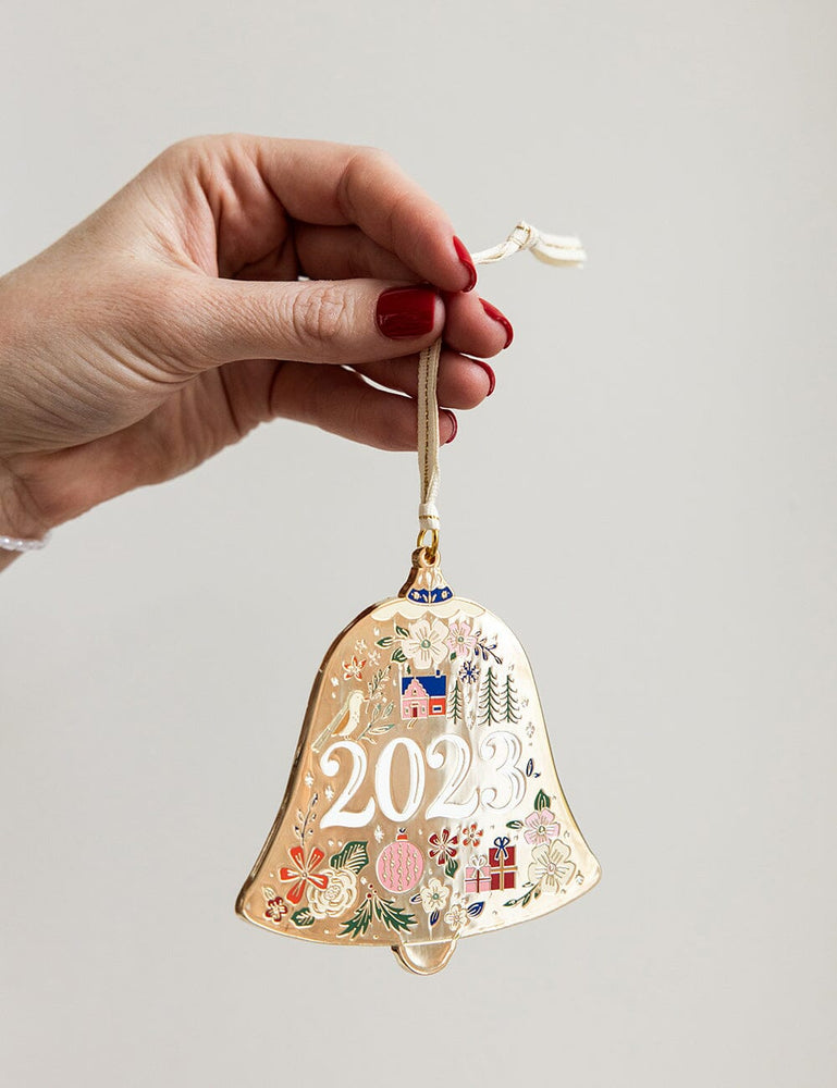Fine Enamel Christmas Ornament - 2023 Bell Christmas Ornaments Bespoke Letterpress 