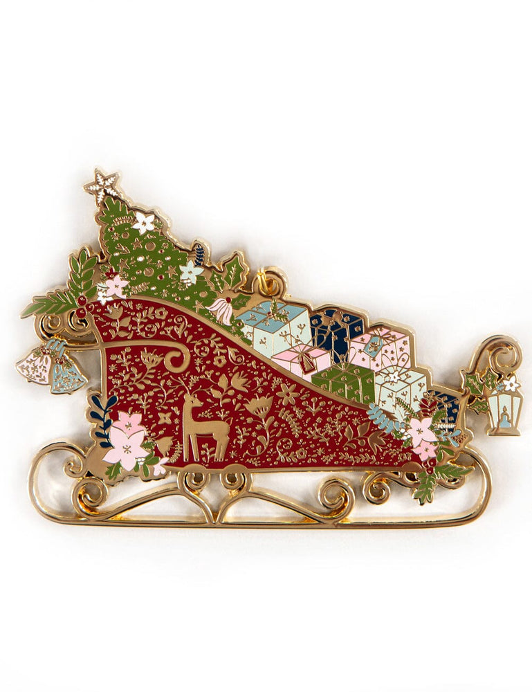 Fine Enamel Christmas Ornament - Sleigh Christmas Ornaments Bespoke Letterpress 