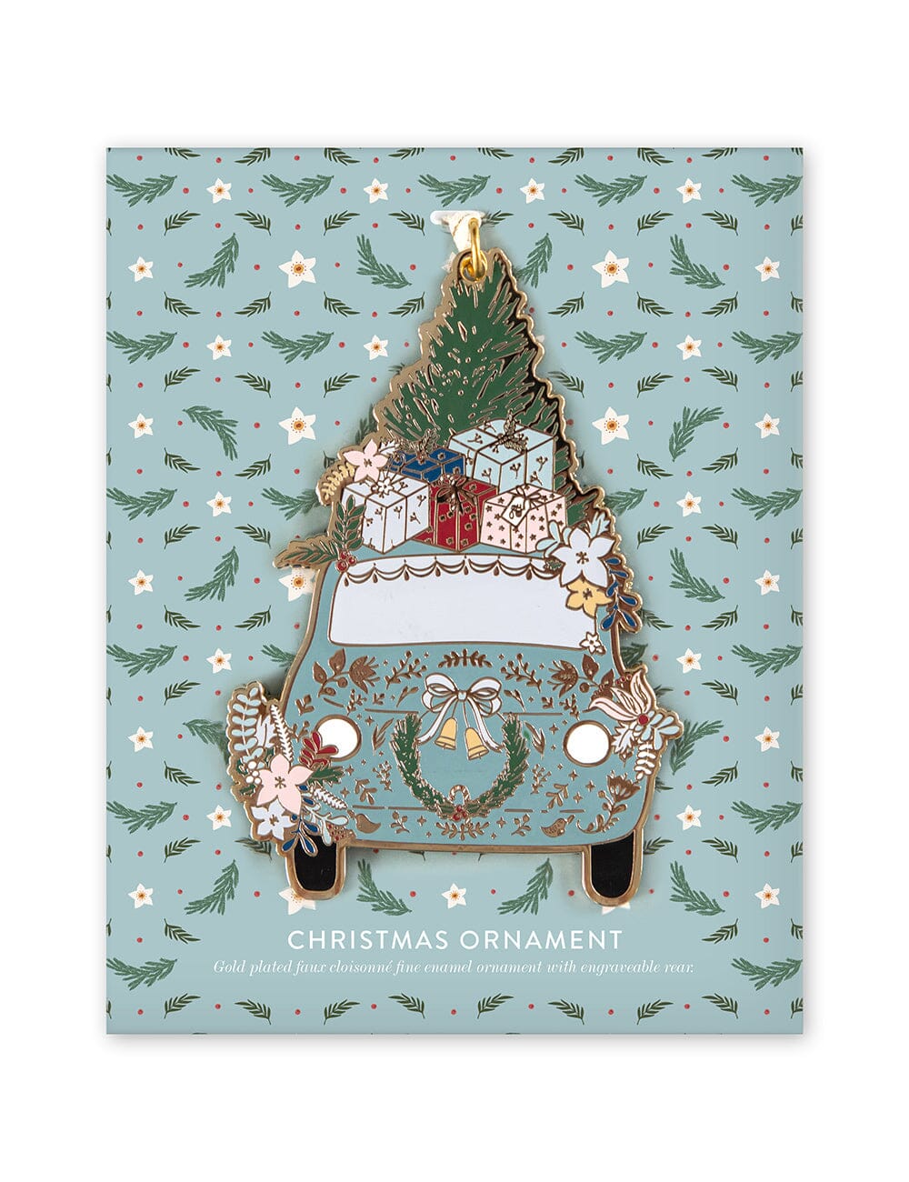 Fine Enamel Christmas Ornament - Car